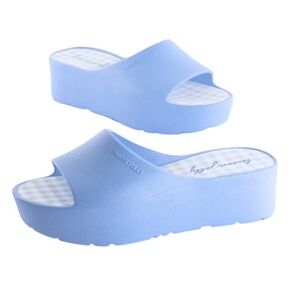 Lemon Jelly Blue Platform Slide Sandals | Size 39 | Made in Portugal Baby Blue